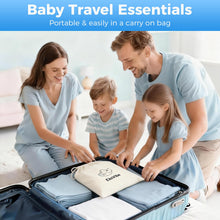 Load image into Gallery viewer, nfant Airplane Seat Extender Travel Bed | Baby on Lap Flight Bed | Foldable Soft Airplane Baby Travel Seat Extender on Lap with Neck Pillow | Fits Economy Seats | Off White