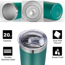 Load image into Gallery viewer, Stainless Steel Tumblers Bulk 12 Pack, 20 oz Vacuum Insulated Skinny Tumblers with Lids and Straws, Double Wall Coffee Mug, Travel Water Cup