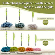 Load image into Gallery viewer, Punch Needle Tool Kit - Ergonomic Handle, 8 Interchangeable Needles (5mm/3.5mm), Storage Box & Essential Accessories |Ideal Gift