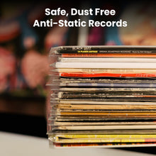 Load image into Gallery viewer, EVEO 50 Vinyl Record Sleeves Outer – Crystal Clear Outer Vinyl Sleeves LP Album Covers 12.75"x12.75" | Perfect Fit Protective 3 Mil Protection for Single & Double LPs - Archival Standard