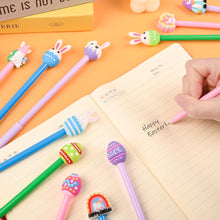 Load image into Gallery viewer, LiYiQ 100 Pcs Easter Cartoon Cute Fun Pens Kawaii Easter Eggs Rabbit Chicken Rainbows Gnome Shape Gel Black Ink Pen, Cute Pens for Office Home Present