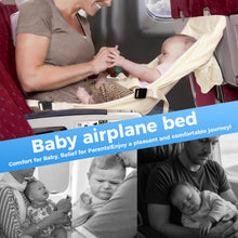 Load image into Gallery viewer, nfant Airplane Seat Extender Travel Bed | Baby on Lap Flight Bed | Foldable Soft Airplane Baby Travel Seat Extender on Lap with Neck Pillow | Fits Economy Seats | Off White