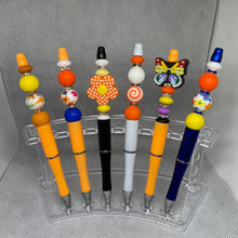 Load image into Gallery viewer, Butterfly Orange Flower - Shades of Orange Beaded Pen Handmade