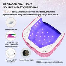 Load image into Gallery viewer, UV Nail Lamp 54W, Cordless Gel UV Led Nail Lamp for Gel Nail Polish, Rechargeable UV Nail Light Nail Dryer with 4 Timer and LCD Display, Professional Fast Curing Lamp Nail Art Tools with Rhinestone