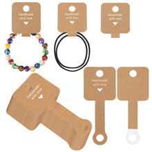 Load image into Gallery viewer, joycraft 200Pcs Self Adhesive Bracelet Display Cards,Kraft Handmade with Love Blank Cards, Jewelry Packaging for Selling, Hanging Display Cards for Jewelry, Bracelet, and Necklace(4“x1.5")