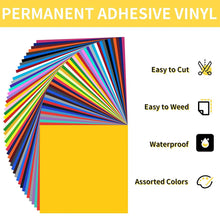 Load image into Gallery viewer, Huaxing Permanent Adhesive Vinyl Bundle - 90 Pack Vinyl Sheets (12”x12”, Glossy, Matte, Metallic) for Most Cutting Machines and Party Decoration, Sticker, Craft Cutter, Car Decal