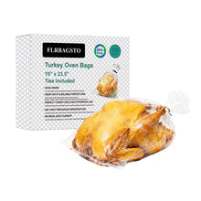 Load image into Gallery viewer, FLRBAGSTO 5 Gallon Turkey Bags, 19" x 23.5", Food Safe Nylon Bags for Oven, Freezer and Garden Havesting, Smell Proof, Heat-Resistant, 100 Count