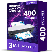 Load image into Gallery viewer, 300 Pack Laminating Sheets, 3 Mil, 9 x 11.5 Inches Thermal Laminating Pouches Lamination Sheet Paper for Laminator, Clear, Letter Size, Office and School Supplies