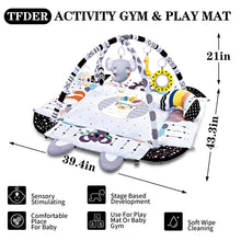 Load image into Gallery viewer, TFDER Baby Gym Play Mat, 8-in-1 Tummy Time Mat & Activity Gym, Washable Ball Pit, Infant Play Mat with Detachable Toys for Sensory Exploration and Motor Skill Development
