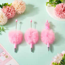 Load image into Gallery viewer, Beadthoven 10pcs Fluffy Beadable Pens, Cute Plush Ball Beaded Pens DIY Plastic Bead Pen Funny Pom Pom Pens Shaft Black Ink Ballpoint Pens for DIY Pens Decorations Supplies Gift Office School Pink