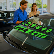 Load image into Gallery viewer, Vinyl Number Stickers for Cars - 12 Dozen (144 Pcs) 7 1/2 Inches Large Chartreuse Windshield Pricing Stickers | Car Dealership Supplies, Car Lot Pricing Numbers and for Sale Sign for Auto Window