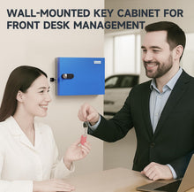 Load image into Gallery viewer, WeHere Key Lock Box with Code, 16-Key Steel Cabinet with 3-Digit Combination Lock and Backup Key Access, Wall Mount Key Storage Box for Office, Garage, School, Church and Auto Repair Shops