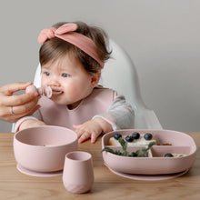 Load image into Gallery viewer, SAMiGO Silicone Baby Spoons Self Feeding 6+ Months - Infant Toddler Utensils - First Stage Baby Led Weaning Feeding Supplies - Set of 3 Pack