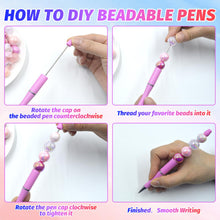 Load image into Gallery viewer, DASTTUIS 150 Pieces DIY Beadable Pen Kit – 50 Plastic Ballpoint Pens with Refills & Bags – School Supplies, Office Accessories & Decorative Items for Students & Teachers (Sweet)