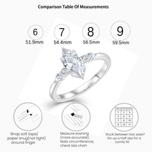 Load image into Gallery viewer, VA JENT Marquise Ring for Women, 1CT Cubic Zirconia 925 Sterling Silver Engagement Wedding Band, Promise Ring Size6