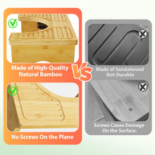 Load image into Gallery viewer, Foldable Bamboo Toilet Stool for Bathroom – Poop Stool for Adults & Kids,Adjustable 7-9 Inches with Non-Slip Layer, Improves Posture & Comfort (Primary)