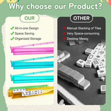 Load image into Gallery viewer, TheClouds Mahjong Racks with Pushers,4 Pcs Clear Mahjong Tile Racks Set,1.2" American Mahjong Tile Racks,Mahjong Rack and Pusher Combo -PC Material 4 Color
