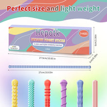 Load image into Gallery viewer, Hepotk Sensory Fidget Sticks - 6PCS Silicone Fidget Toy Pack with Mixed Textures, Random Colors & Styles | Stress Relief Toys for Autistic Kids 3+ & Adults | Must-Have for Travel, School & Home