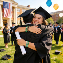 Load image into Gallery viewer, Gatherfun Graduation Decorations : Congrats Grad Wristband Silicone Bracelets - Graduation Party Favors & Class of 2026 Decorations, Gifts for Grads!,30Pack, 2 Designs (Green Black)