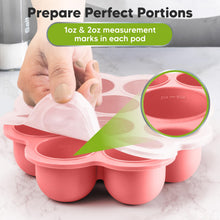 Load image into Gallery viewer, KeaBabies Silicone Food Freezer Trays with Lid, 2oz x 10 Pods Baby Food Storage Containers, Easy Puree Meal Prep, Breast Milk Silicone Freezer Molds, Dishwasher, Microwave Safe, BPA-Free (Blossom)