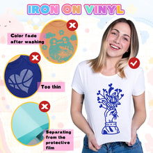 Load image into Gallery viewer, TECKWRAP Heat Transfer Vinyl Bundle - 33 Sheets 12" x 12" Iron on Vinyl for T-Shirt, 33 Assorted Color HTV Vinyl Compatible with Heat Press Craft Cutters (PU 33 Colors)