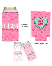 Load image into Gallery viewer, HAPPARTY Galentine's Day Slim Can Cooler Sleeves 12PCS for Anti-Valentine XOXO Besties Galentines Squad Party Favor Gifts Conversation Heart Decorations Supplies