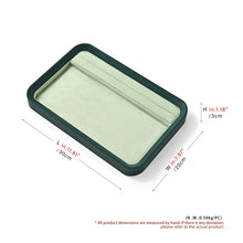 Load image into Gallery viewer, Oirlv Velvet Jewelry Display Tray for Vendors & Stores,Jewelry Organizer with Multi Compartments for Rings, Bracelets, Necklaces - Professional Display Case for Trade Shows, Home Dresser(Green)