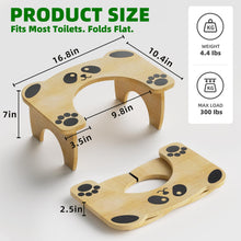 Load image into Gallery viewer, Foldable Bamboo Toilet Stool for Adults and Kids, Cute Poop Stool for Bathroom, 7 Inches Squatting Potty, No Assembly Required