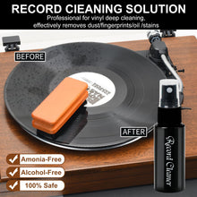 Load image into Gallery viewer, 6-in-1 Vinyl Record Cleaning Kit | Vinyl Record Cleaner Kit – Includes 2in1 Velvet Microfiber Brush, Soft Antistatic Nano Fiber Brush, Cleaning Liquid, Duster & Stylus Brush, Storage Box, for Records