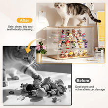 Load image into Gallery viewer, YOAEAILY 2026 New Acrylic Display Case for Collectibles with Lights , Upgraded Acrylic and Wooden 4 Tiers Figures Display Box with Magnetic Door, 14.2"x 10.65"x 8.6" Showcase Storage Box
