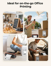 Load image into Gallery viewer, MUNBYN MC240 Bluetooth Thermal Label Printer with Battery, Built-in Paper Bin, Portable Wireless 4×6 Shipping Label Printer, Compatible with iOS, Android, Windows, Mac, Works for Small Business