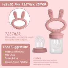 Load image into Gallery viewer, WAJIAYON Baby Breastmilk Popsicle Molds & Baby Fruit Feeder (4 Pack), Infant Food Freezer Tray Storage Containers, Silicone Teething Pacifier Feeder and Teether for Babies(Pink&Purple)