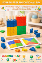 Load image into Gallery viewer, Montessori Wooden Stacking Puzzle Toy Educational Brain Teaser 3 Years Old + Colorful Rainbow Triangle Blocks