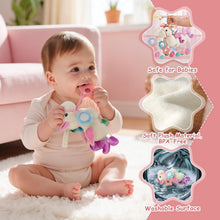 Load image into Gallery viewer, TYRY.HU Link & Love Toy for Stroller or Car Seat, Baby Car Seat Toys Features Textured Ribbons, Crinkle Sounds, Clinking Rings & Silicone Teether, Sensory Plush Toy Best Gift for 0 3 6 9 12 Months