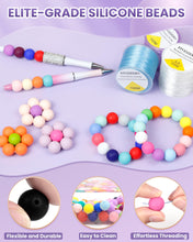 Load image into Gallery viewer, 150PCS FIVEIZERO Silicone Beads 15mm for Keychain Making, Bulk Rubber Beads for DIY Crafts, Bracelets, and Necklaces, Keychain Bead for Pens.(Pink)