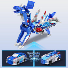 Load image into Gallery viewer, Hjhyqex 2-in-1 Transforming Dinosaur Car Toy - Magnetic Collision Robot Vehicles for Kids | Thrilling Transformations for Boys & Girls (Blue)