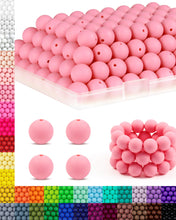 Load image into Gallery viewer, 150PCS FIVEIZERO Silicone Beads 15mm for Keychain Making, Bulk Rubber Beads for DIY Crafts, Bracelets, and Necklaces, Keychain Bead for Pens.(Pink)