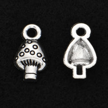 Load image into Gallery viewer, Zicdije Pack of 80 PCS Small Mushrooms Antique Tibetan Silver Charms Wholesale Bulk Pendants Supplies for Jewelry DIY Making Metal Alloy Charms