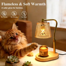 Load image into Gallery viewer, Candle Warmer Lamp with Timer Dimmable, Adjustable Wavy Clear Lamp Candle Warmer for Scented Candles, Housewarming Gift for Spring Home Decor, Women Mom Birthday Gifts with Charming Box & 2 Bulbs