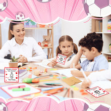 Load image into Gallery viewer, Chivertion 48 Pack Soccer Valentines Cards for Classroom Kids 6 Styles Exchange Greeting Cards with Envelopes Sports Mini Soccer Gifts for School Funny Exchange Gift for Valentine's Day
