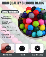 Load image into Gallery viewer, LIENATSER 160Pcs 15mm Silicone Beads, Bulk for Keychain Making Kit, Rubber Round Beads Silicone Focal Beads for Pens, Necklace, Jewelry, Art, DIY Crafts Making (White)