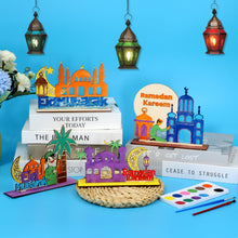 Load image into Gallery viewer, MUOUAKATE 6 Pcs Wooden Ramadan and Eid Crafts Kit, Paint Your Own Ramadan Activities for Boys Girls Ages 3-10 11 12, Ramadan Gifts for Ramadan Eid Party Supplies Class Home Table Decoration