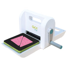 Load image into Gallery viewer, AccuQuilt Go! Me Fabric Cutter Starter Set, 5 Patterns with Instructions, 6 x 6 Inch Cutting Mat, and 2 Dies
