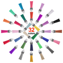 Load image into Gallery viewer, SIQUK 160 Pieces Keychain Tassels Leather Tassel Bulk for DIY Keychain and Craft, 32 Colors
