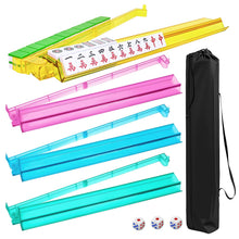Load image into Gallery viewer, TheClouds Mahjong Racks with Pushers,4 Pcs Clear Mahjong Tile Racks Set,1.2" American Mahjong Tile Racks,Mahjong Rack and Pusher Combo -PC Material 4 Color
