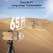 Load image into Gallery viewer, PoP voice Pink Wireless Lavalier Microphone for iPhone/Android - Mini Clip-On Mic with Noise Cancellation, 65ft Range, 12H Battery, Lapel Mic for Record Video, Podcast Vlog Content Creator Interview