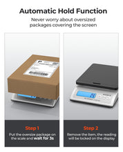 Load image into Gallery viewer, MUNBYN Shipping Scale, Accurate 66lb/0.1oz Postal Scale with Sweet Pink Style, Hold/Tear/PCS Function, Auto-Off, Battery & AC Adapter, Back-Lit LCD Display, Digital Scale for Packages and Food Black