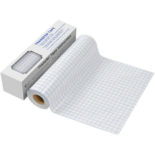 Load image into Gallery viewer, JANDJPACKAGING Transfer Tape for Vinyl - 12” x 50 FT w/Blue Alignment Grid for Adhesive Vinyl - Medium Tack Vinyl Transfer Tape for Silhouette Cameo