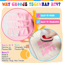 Load image into Gallery viewer, TECKWRAP 3D Puff Vinyl Heat Transfer Vinyl Sheets, 15 Sheets 12"x10" Iron-on Vinyl for T-Shirts, Clothes, Bags and More, Compatible with Most Cutter Machines, Easy to Cut & Weed