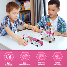 Load image into Gallery viewer, SOYUOI 2-in-1 Mars Deer Transformation Car Toy -Magnetic Collision Robot & Dinosaur Deformation Toy for Kids | Exciting Gift for Boys and Girls | Perfect for Birthdays and Christmas (Pink)